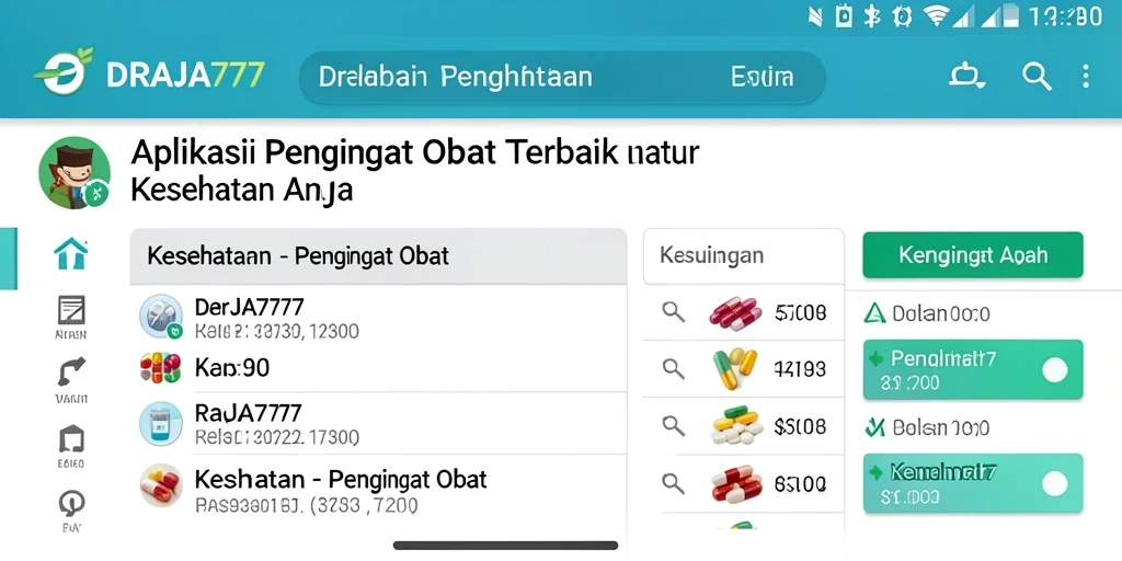 Tampilan antarmuka DRAJA777 menunjukkan pengingat obat yang jelas.