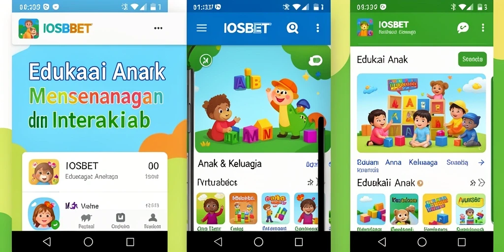 Antarmuka aplikasi IOSBET yang interaktif dan ramah anak.