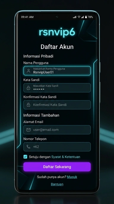 Tampilan halaman daftar rsnvip6