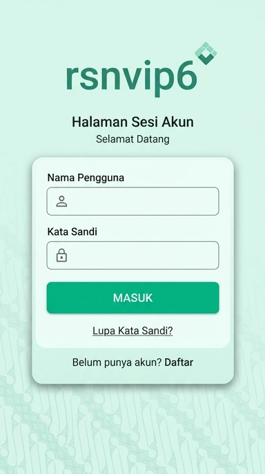 Tampilan halaman login rsnvip6